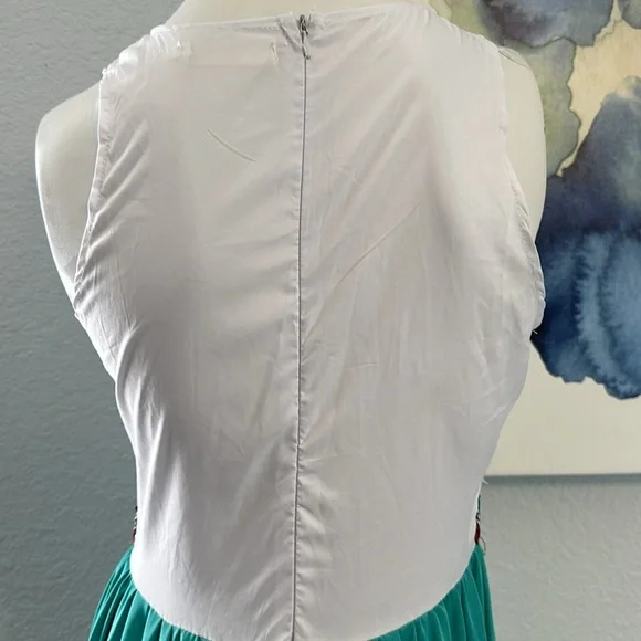 TROPICAL PRINT FLOWING BOHO DRESS BY XJF. MC - Picture 7 of 10